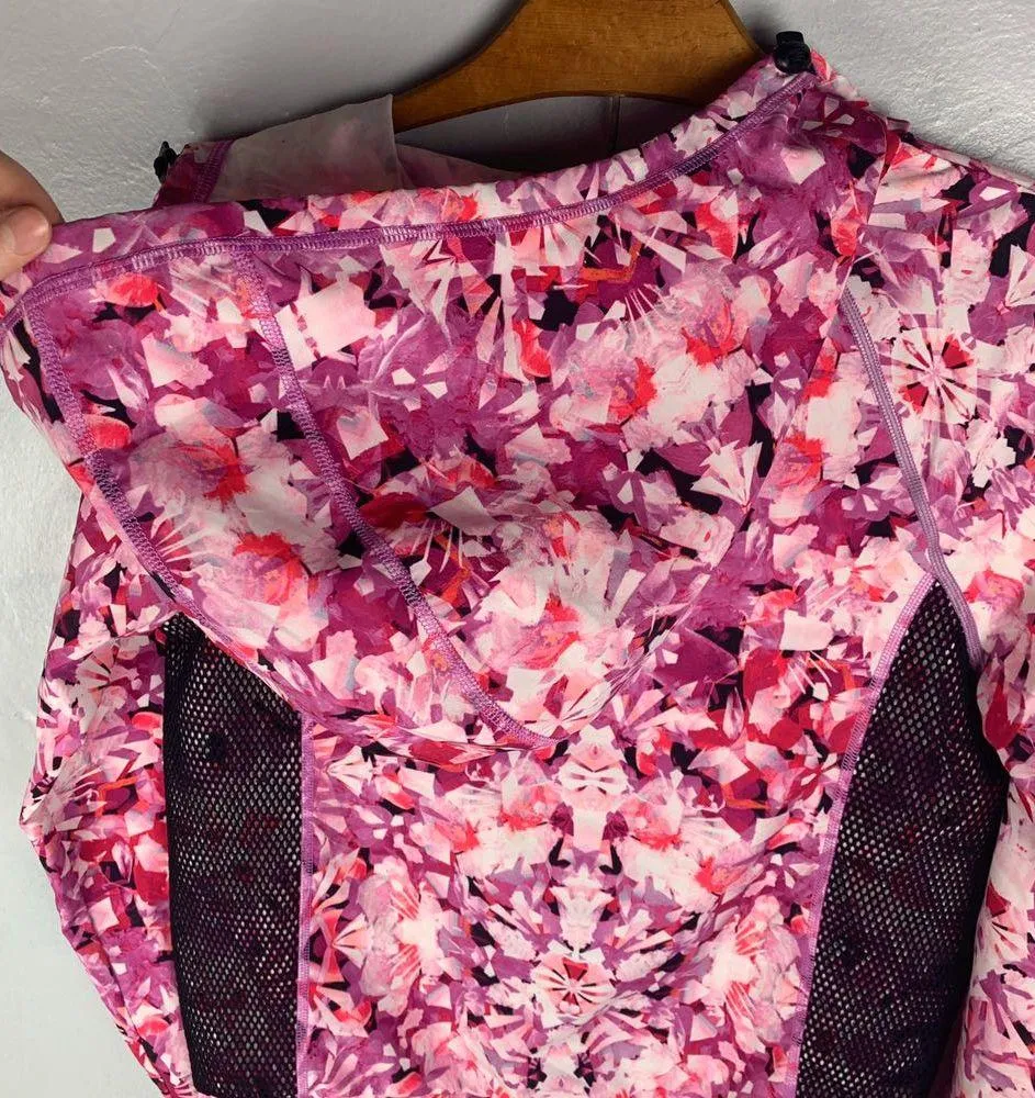 Pink Patterned Full Zip Windbreaker - Image 3