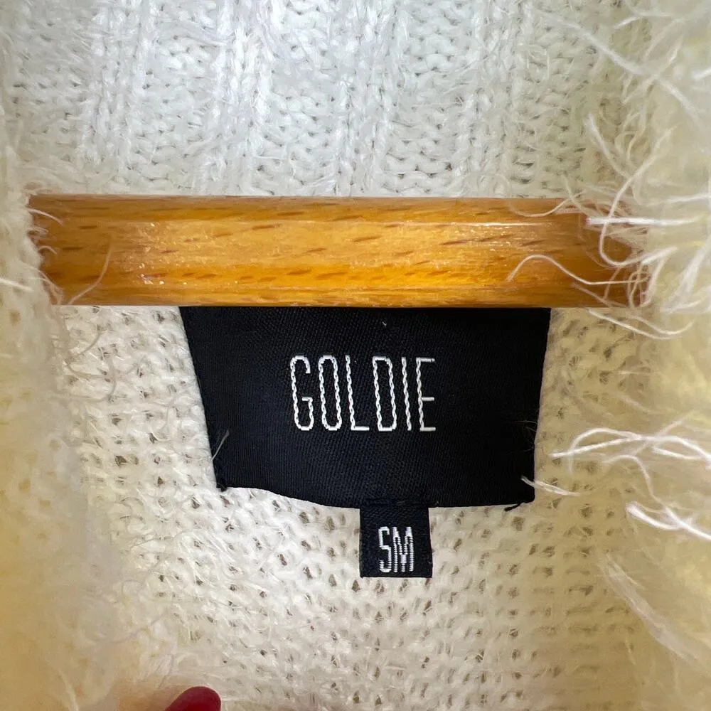 Goldie Fuzzy Soft Cream Chenille Turtleneck Sweater Size S/M Winter Cozy Classic - Image 6