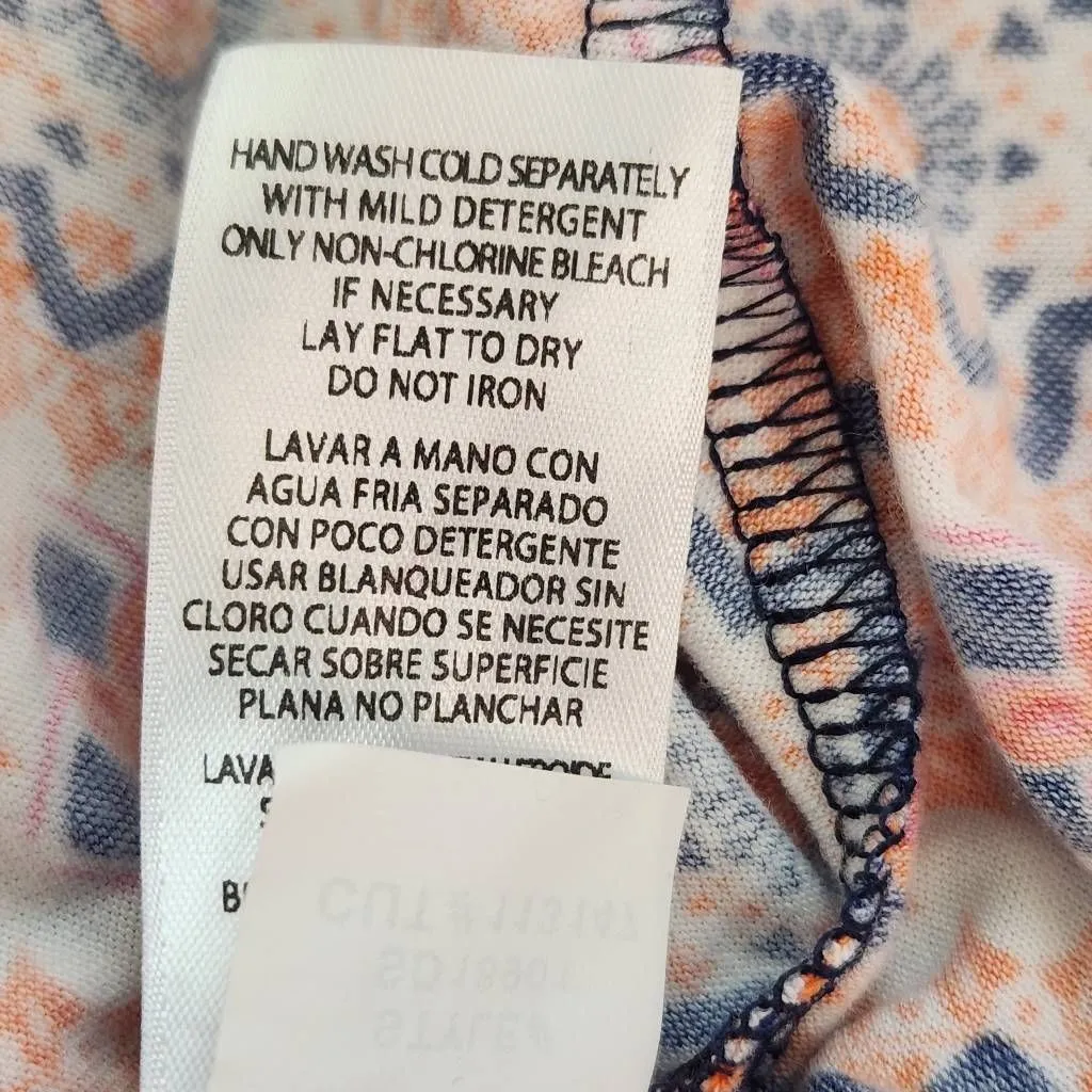 Kut from the Kloth Blue and Orange Boho Maxi Dress Size 12 Patchwork Boho Dress - Image 9