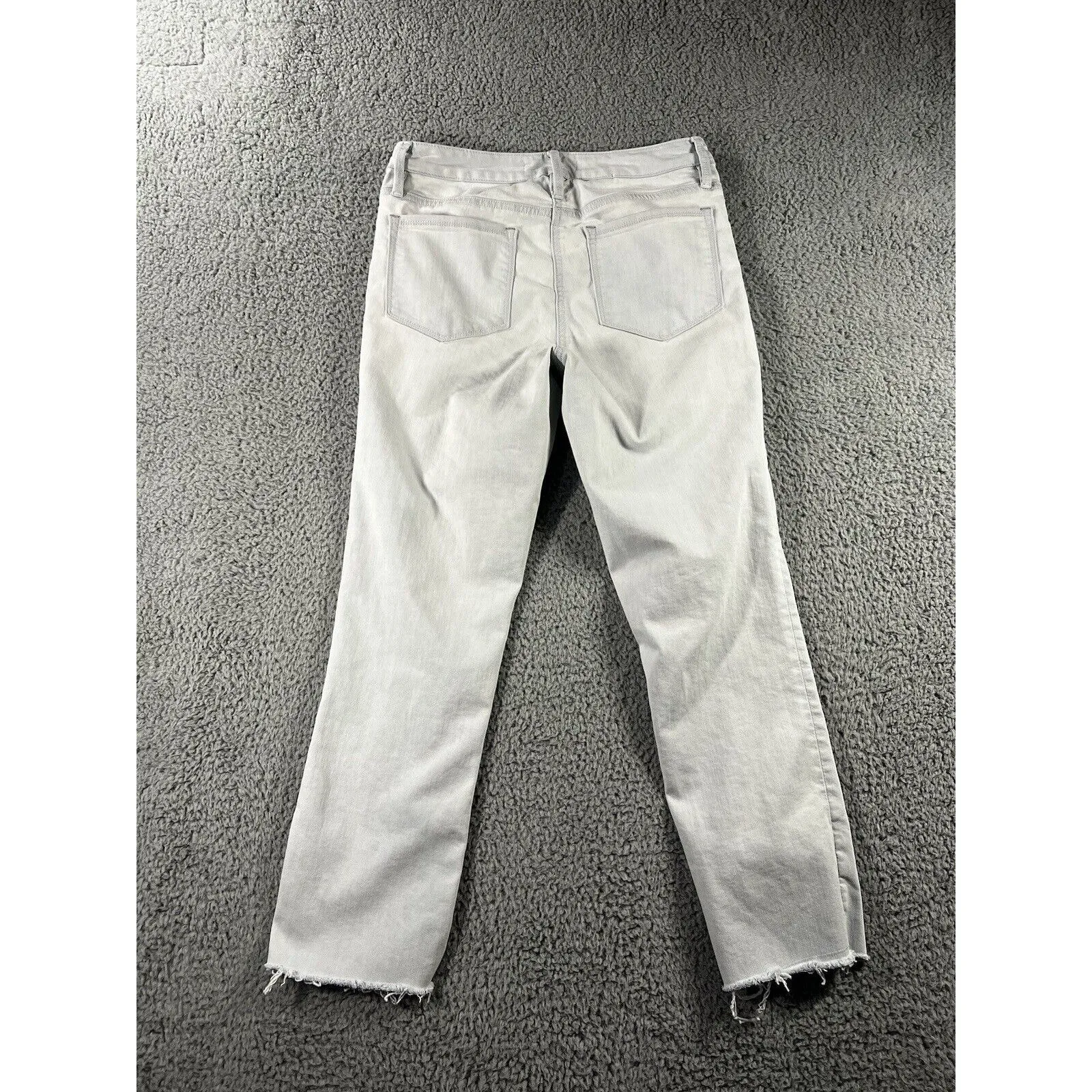 Athleta Jeans Women 8‎ Sculptek Low Rise Light Wash Denim Fringe Raw Hem - Image 2