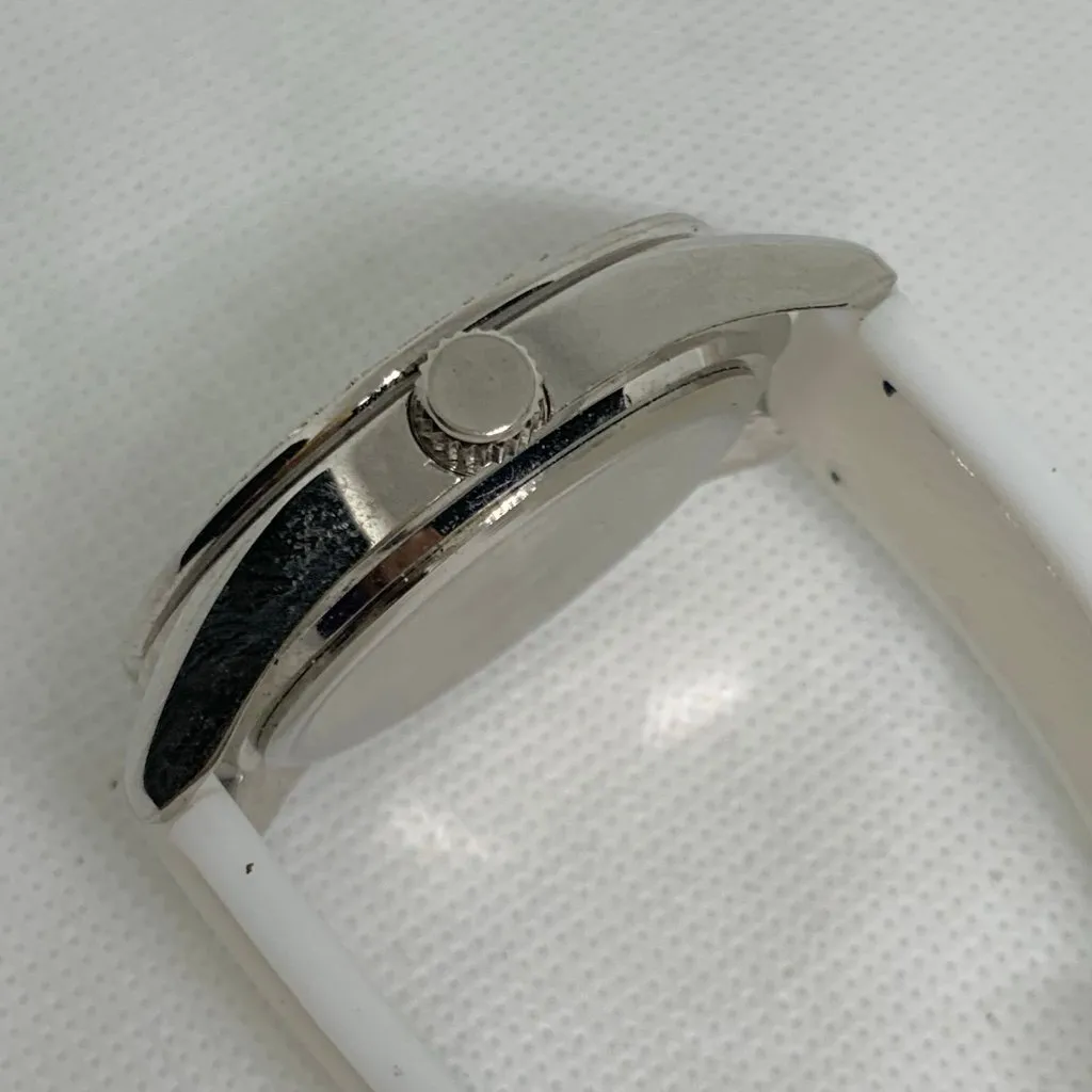 Vernier women’s watch silver tone rhinestones 40mm quartz analog Roman running - Image 9