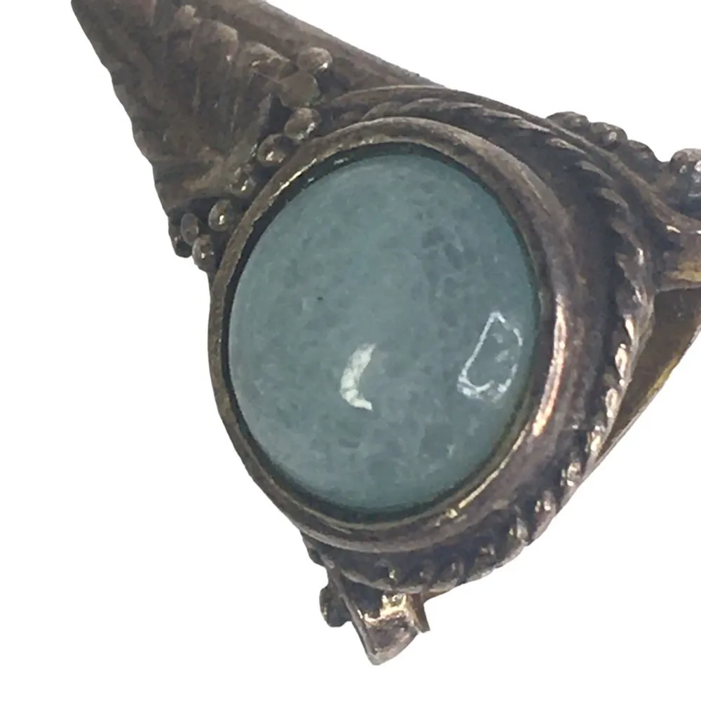 Vintage Moonstone In Sterling Silver 925 Blue Hue Artist Handmade Earrings - Image 5