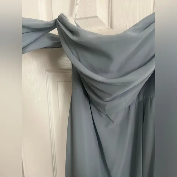Dusty Blue Off the shoulders dress - Image 2
