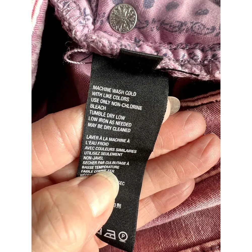 Free People womens size 27 shorts curvy high waist distressed lilac - Image 9