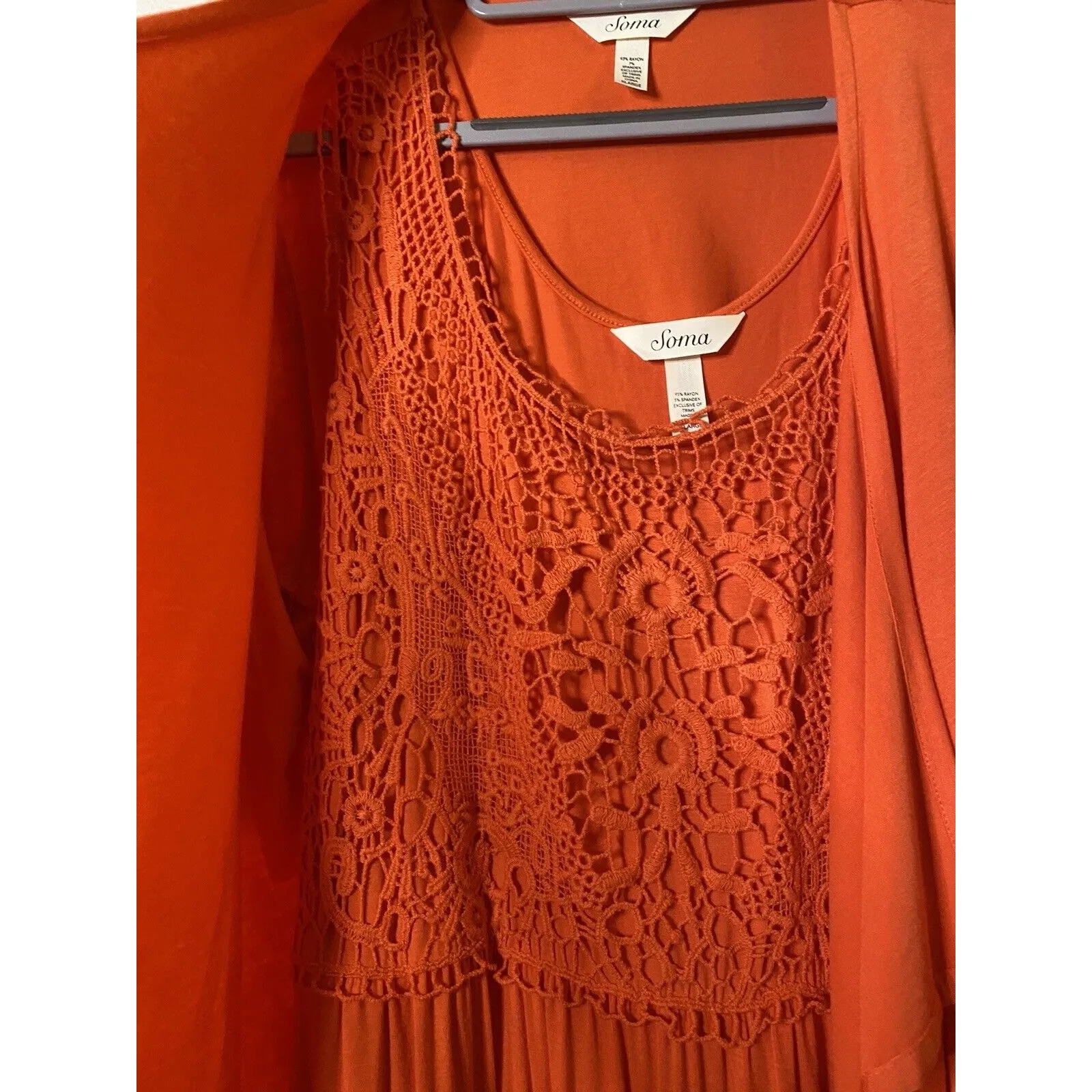 Soma‎ Womens Intimate 2 piece shrug and crocheted detail midi maxi dress Sx XL - Image 7