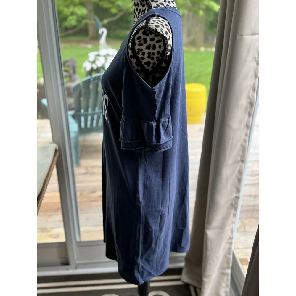 Penn State Nittany Lions Gameday Couture Tunic Navy Size Large Cotton Navy Blue - Image 4
