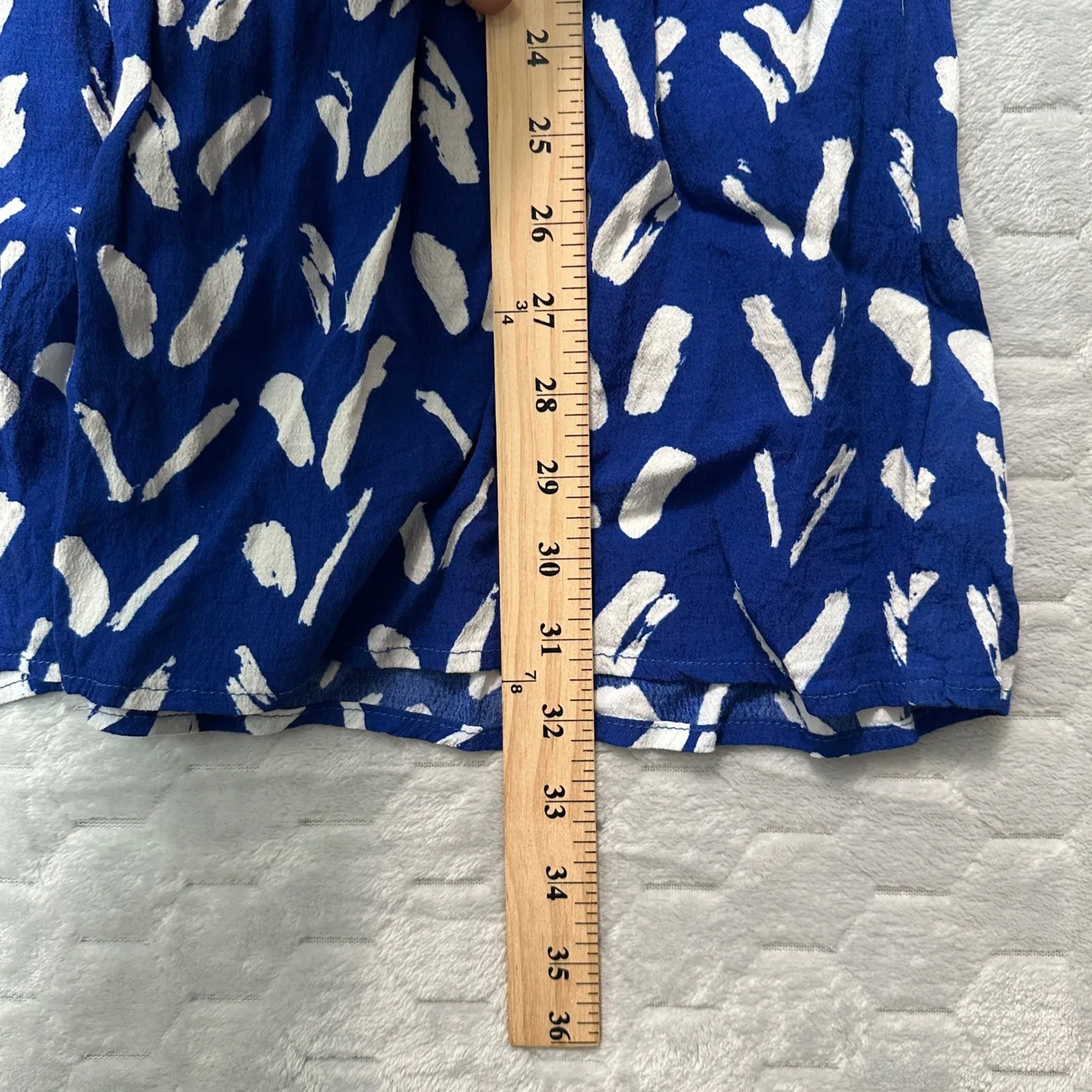 Maeve Womens Abstract Print Button Dress XS Blue Anthropologie Boho Resort Chic - Image 8