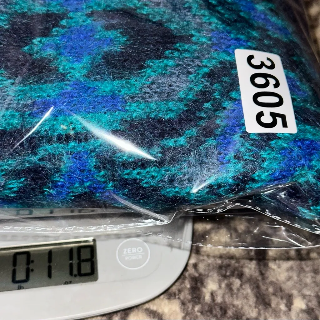 Edinburgh Vintage Size M Blue Black Fair Isle Knit Mohair Blend Cardigan Sweater Size M - Image 8