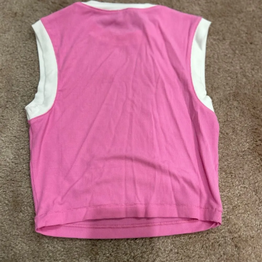 Women Skims Hot Pink Soft Lounge Ribbed Set Drawstring Pants and Tank in Blush - Image 8