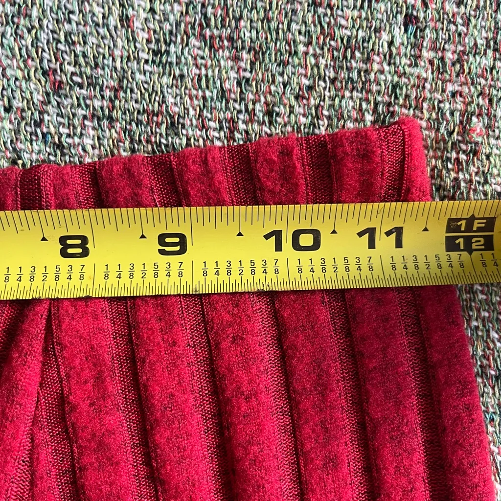 SHEIN Red Maxi/Midi Ribbed Pencil Skirt SZ XS Casual Flowy - Image 7