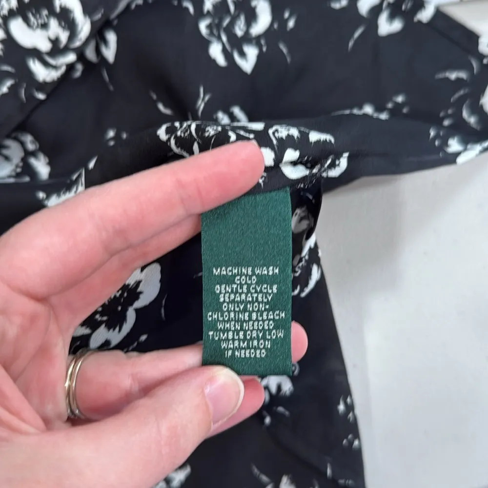 Lauren Ralph Lauren Black and White 1/4 Button Down Shirt w/ Collar Size 3X EUC - Image 8