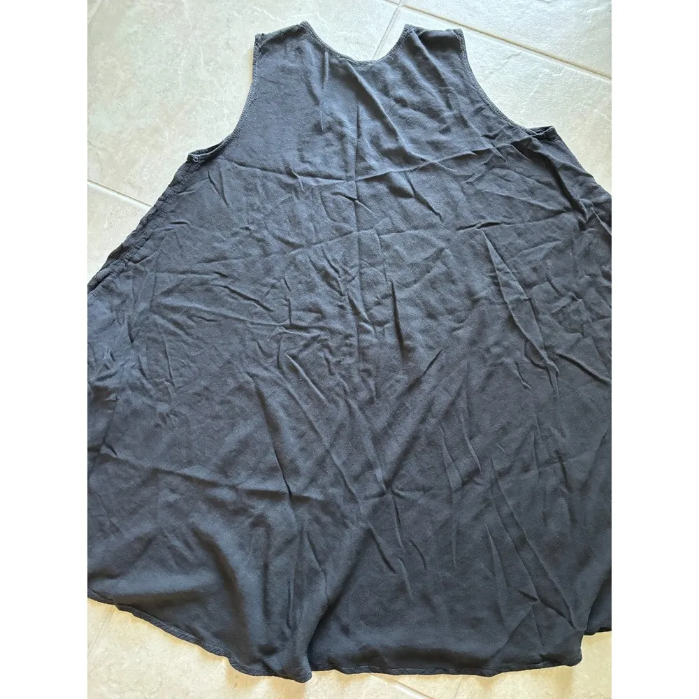 Lapogee Womens Size Sm Black V Neck Embroidered Slip Dress 90s Grunge Whimsigoth Size L - Image 4