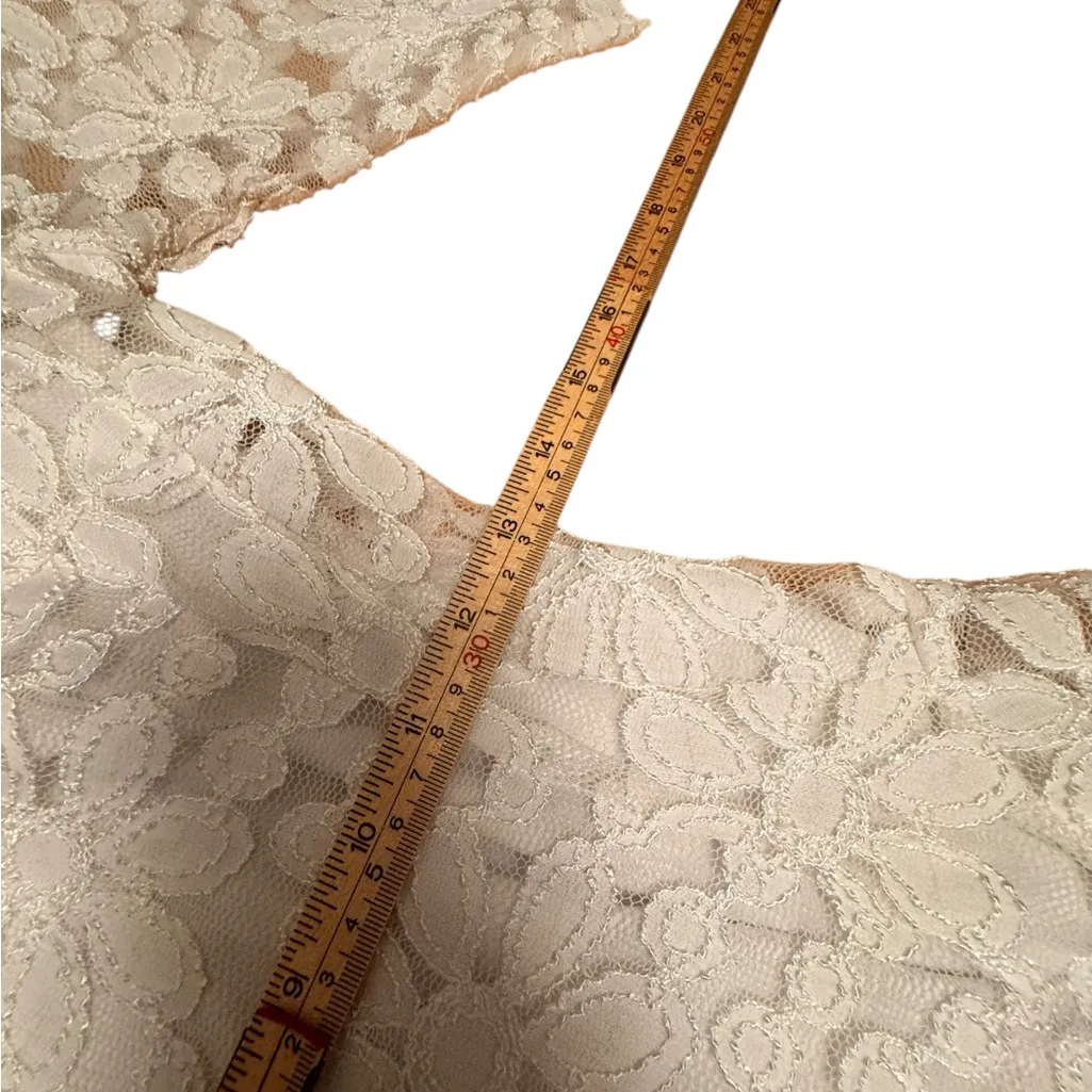 Rabbit Rabbit Rabbit Designs Adrianna Papell Ivory Lace Midi Dress Sz 8 Occasion - Image 8