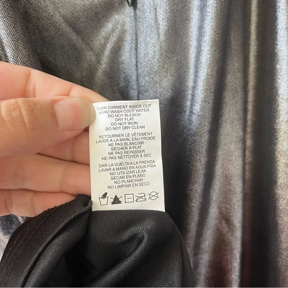 Jump Apparel Metallic Wrap Mini Dress Size 7/8 - Image 5