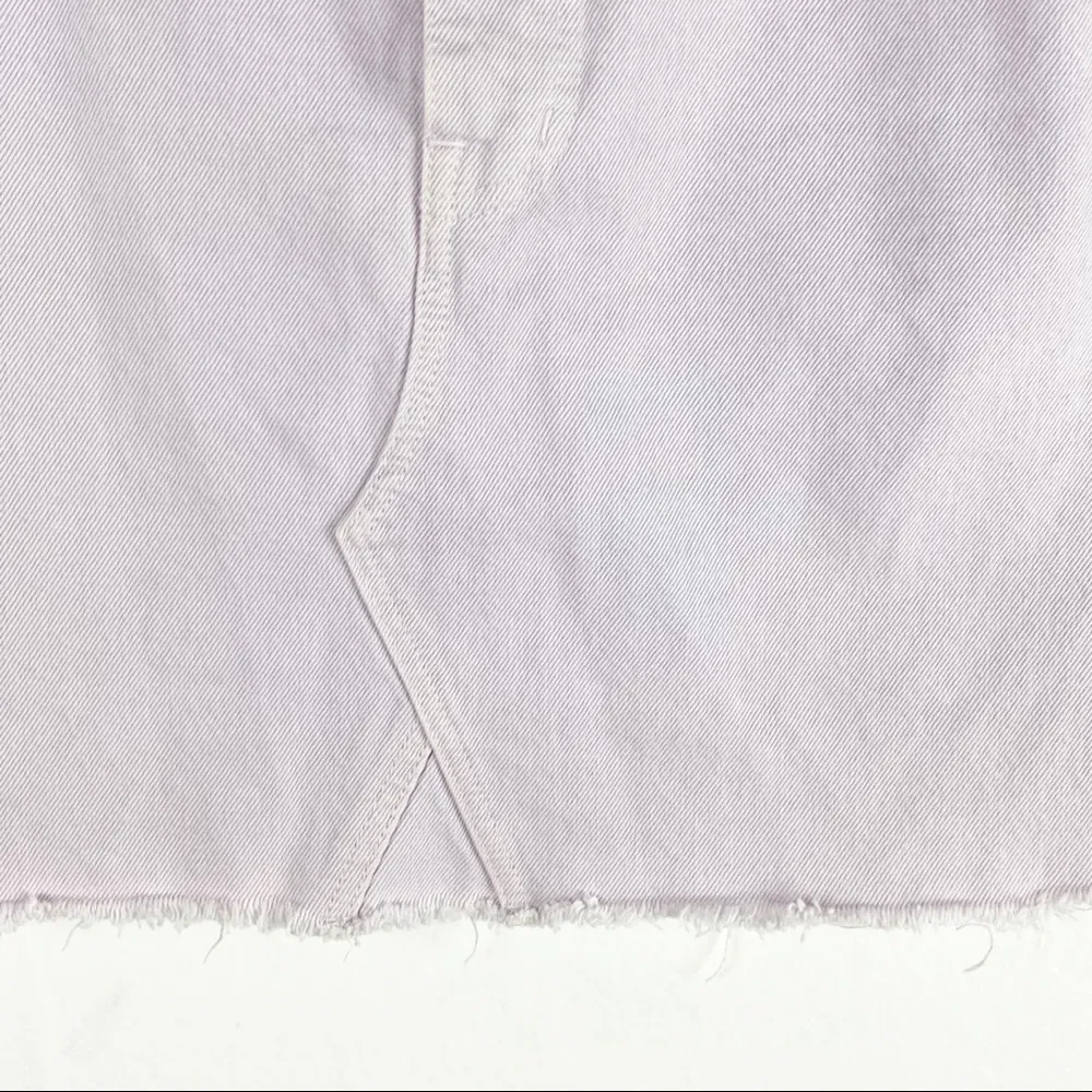 MADEWELL Rigid Denim A-Line Raw Hem 100% Cotton Marble Lilac Mini Skirt Size 32 - Image 11