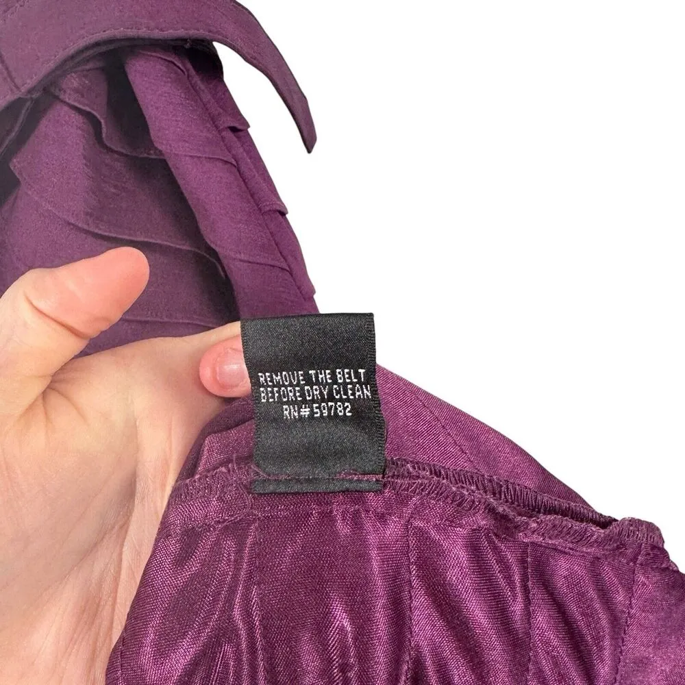 Adrianna Papell Purple V-Neck Belted Dress Sleeveless Cocktail NWT Women Size 10 - Image 7
