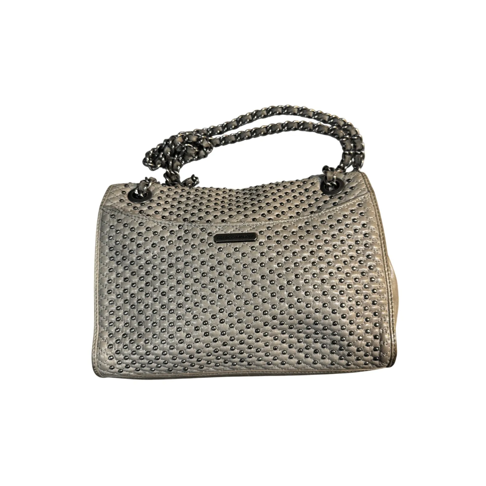 Rebecca Minkoff Studded Affair Crossbody in Dove Grey Chain Shoulder Bag - Image 3