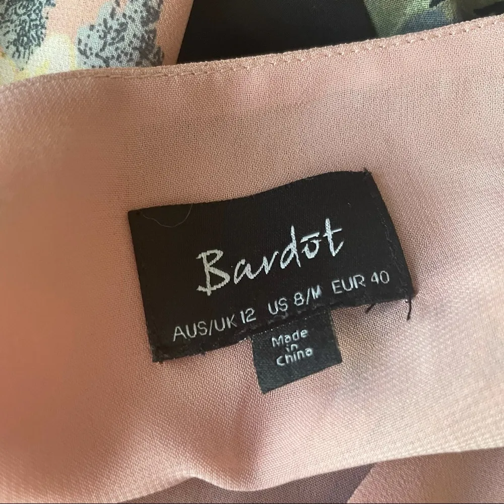 Bardot V-Neck Short-Sleeve Floral Midi Wrap Dress - Image 3