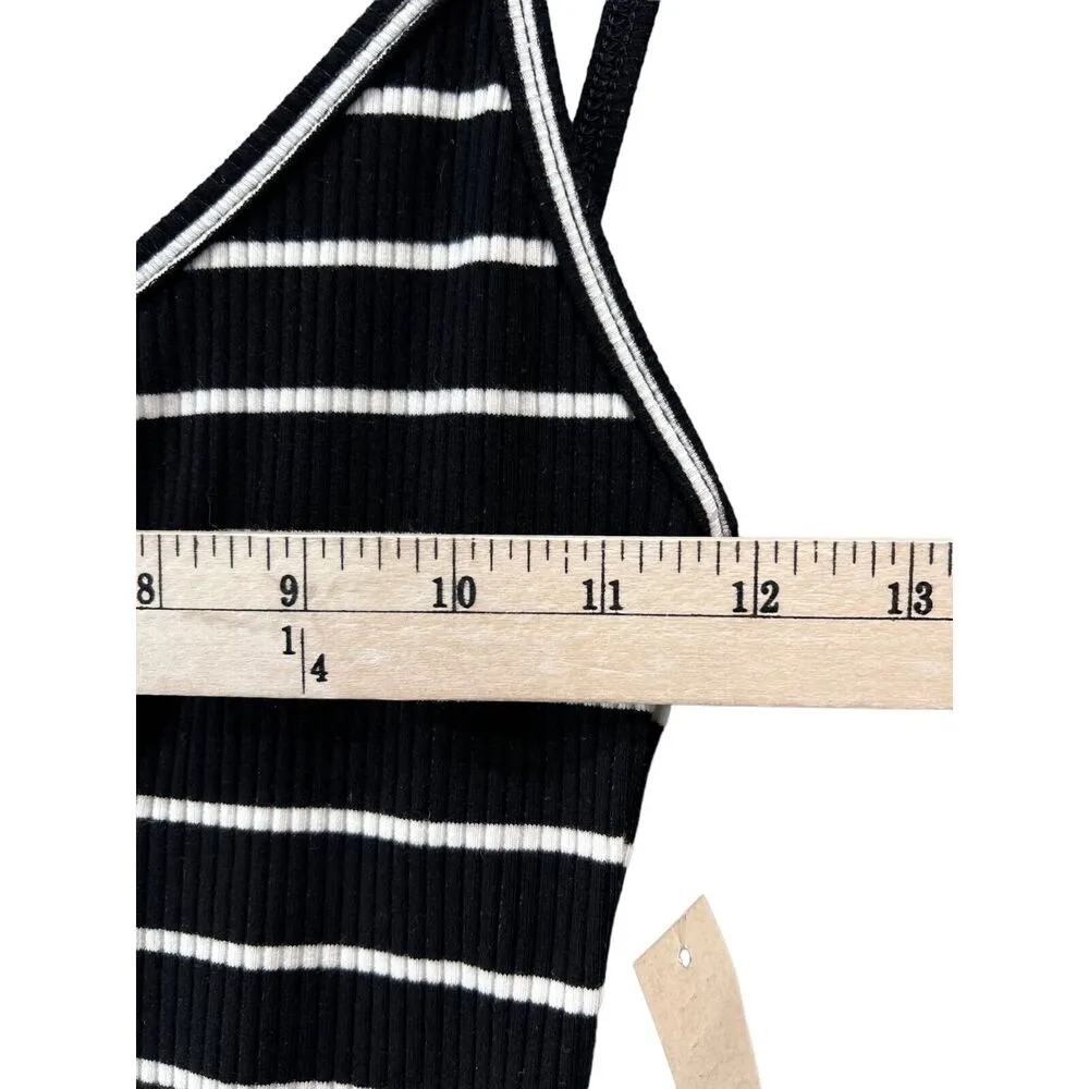 Flynn Skye Brianna Bodysuit Womens XS-S Black Striped Ribbed Stretch Revolve New - Image 9