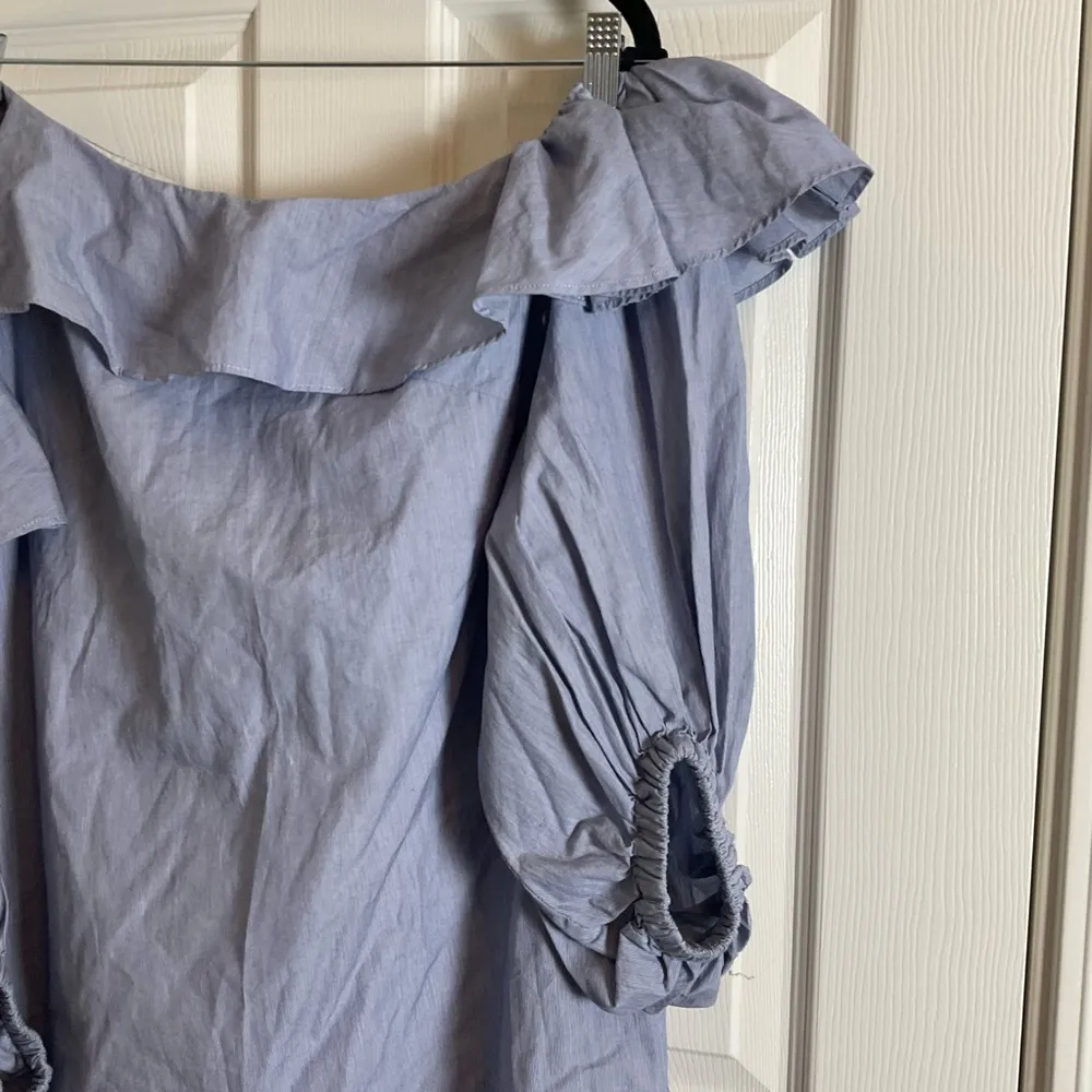 Banana Republic women’s Blue Off-Shoulder with pockets Dress size XSMALL - Image 9