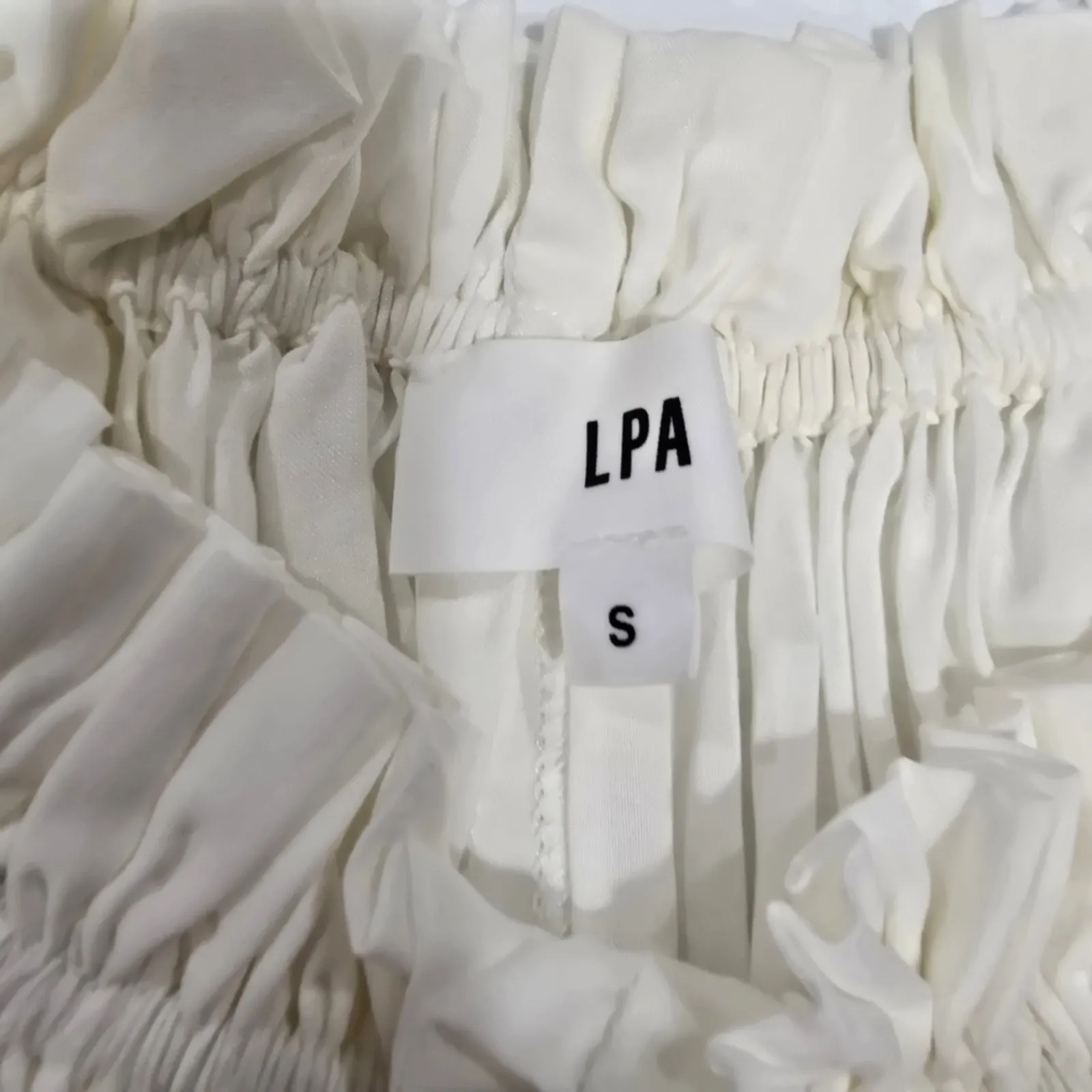 LPA Tie Strap Babydoll Dress in White Small - Image 7