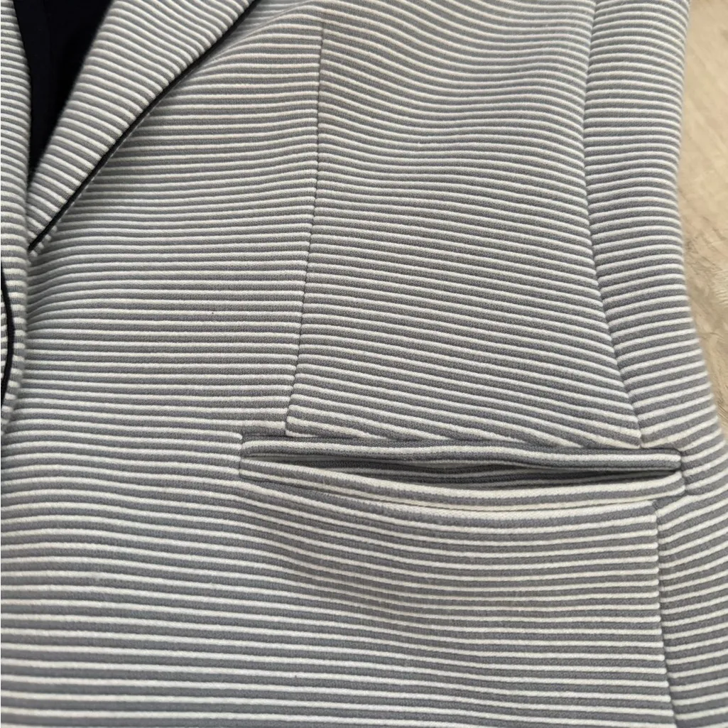 Ann Taylor Hutton Textured Stripe Blazer Jacket | Grey Stripe | 4 - Image 6