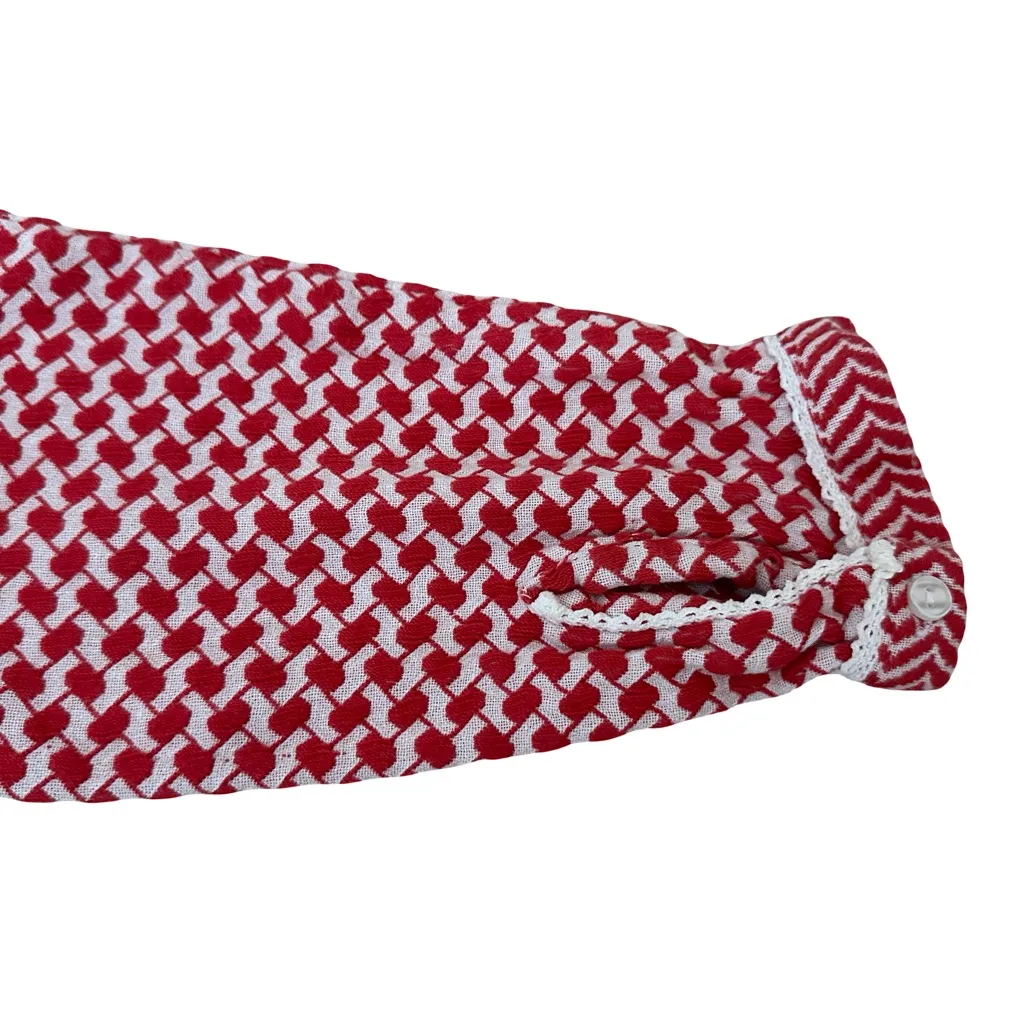 Cecilie Copenhagen Red/White Keffilyn Inspired Print 100% Cotton "Lynette" Dress Red - Image 7