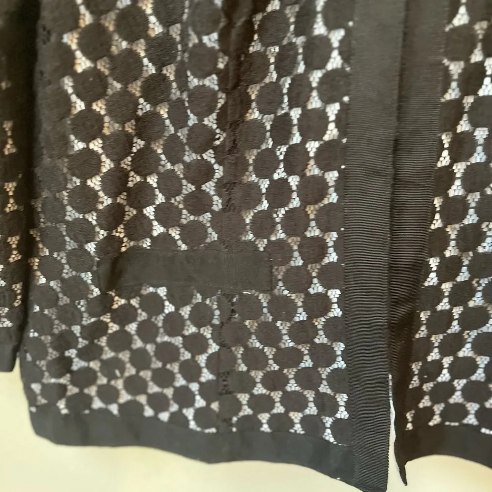 Vintage Charter Club Women’s Black White Spotted Knitted 3/4 Sleeve Blazer Top M - Image 6