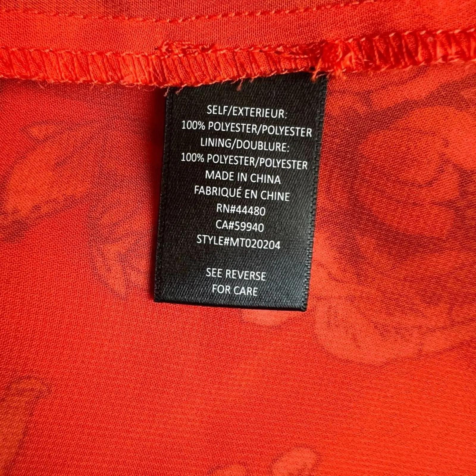 Racehel Roy Orange Floral Sleeveless Top, M - Image 4