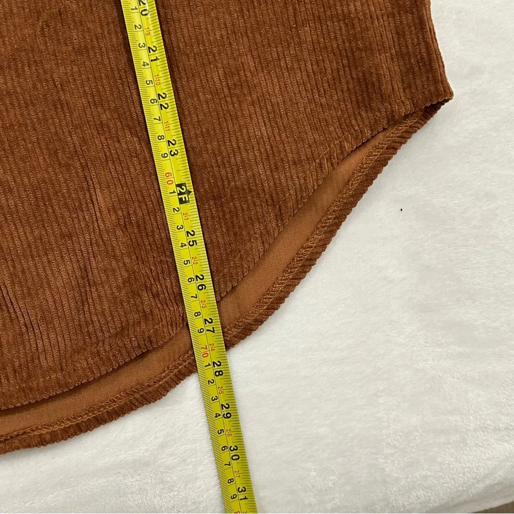 Uaneo Fashion Oversized Brown Long Sleeve Button Up Corduroy Shirt Women’s XL - Image 7