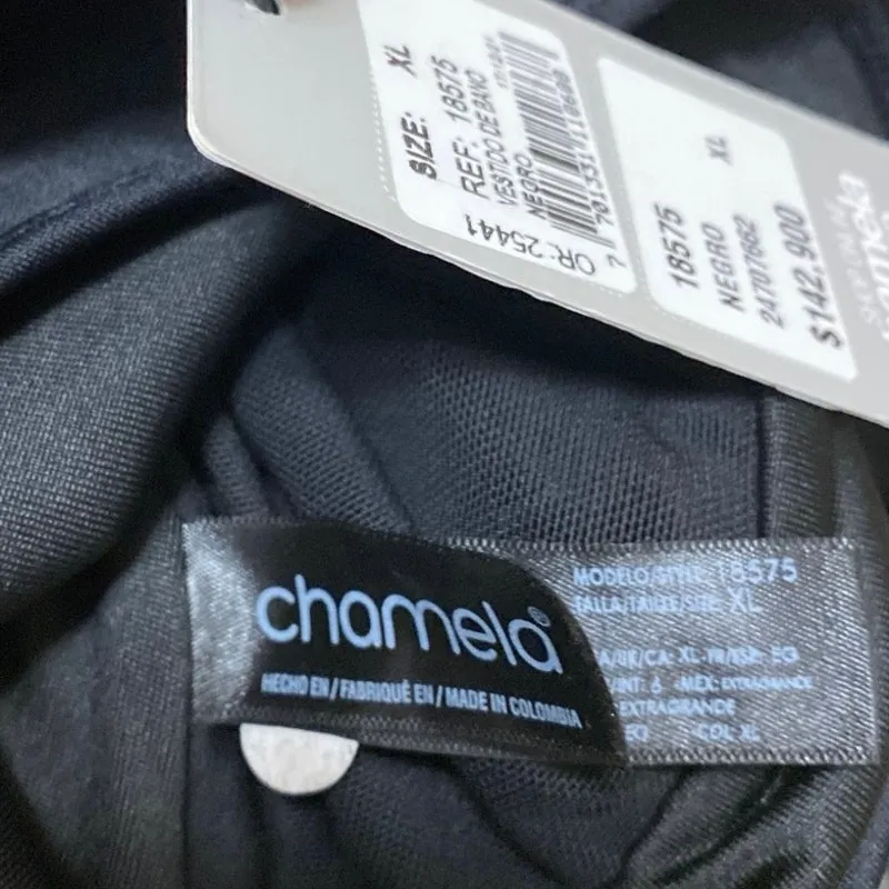 NEW Chamela Black Sleeveless Plunge Neck Mesh One Piece Swimsuit Bikini Size XL - Image 4