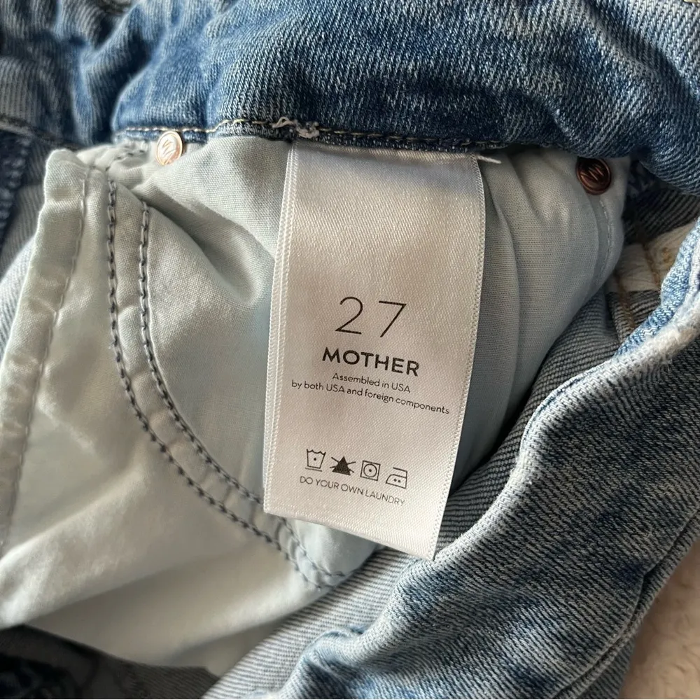 MOTHER Denim Womens The Looker Ankle Step Fray Jeans Exposed Secret Sister Sz 27 Blue - Image 13