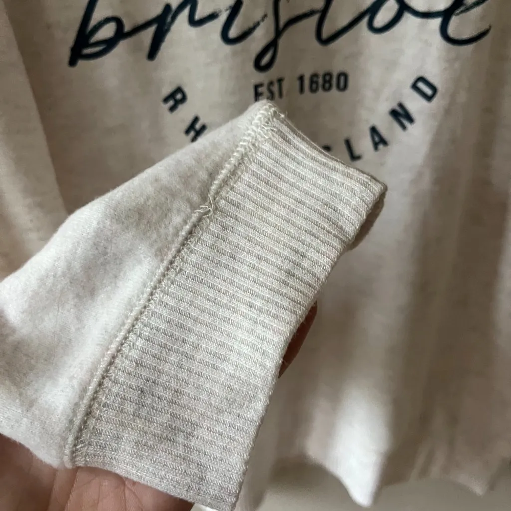 Sz XL Bristol Salty Vibes Crewneck Cream Pullover Sweater Stretch - Image 4