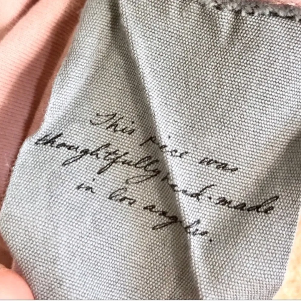 Raquel Allegra asymmetrical raw edge cutout tee, size 1 Pink - Image 7