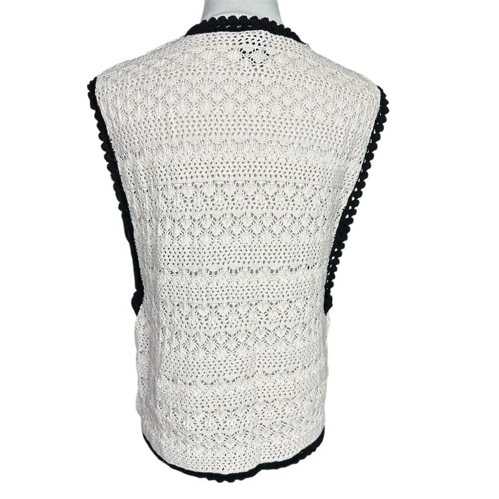 Bobeau Women's XL Adri Cream Sleeveless Crochet Sweater Vest Shell Stitch Fix - Image 5