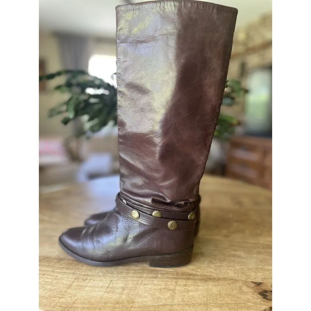 Vintage Joan & David Italian Leather Knee-High Boots – Brown, Size US 6 / EU 36 - Image 3