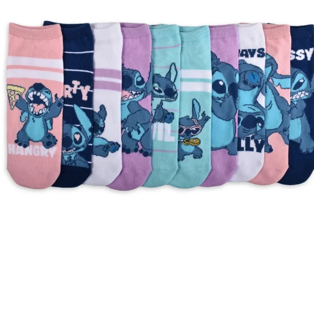 Disney Stitch Women’s STITCH MOODS Low Cut Socks, 10-Pack - Image 2