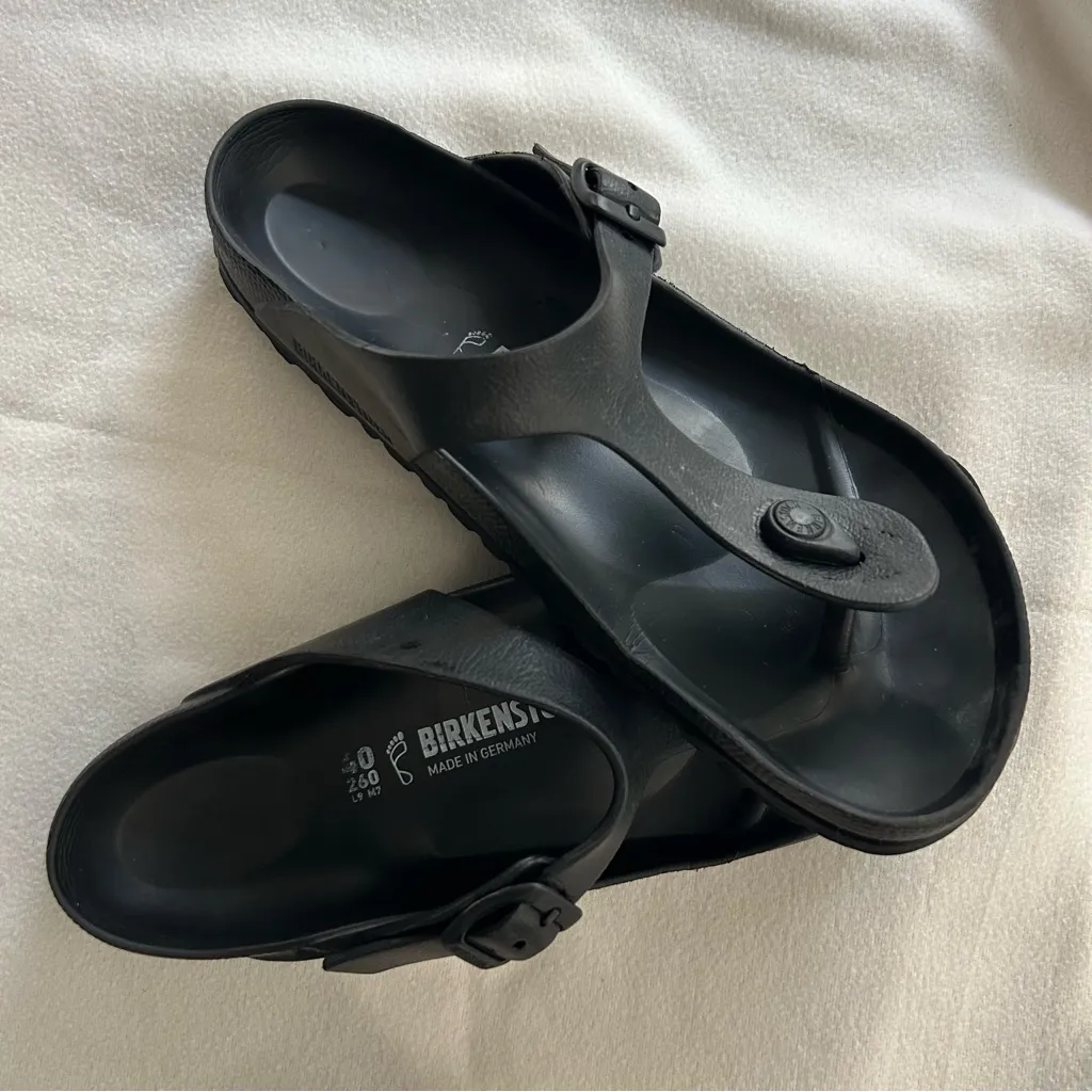 Birkenstock  Black Thong Sandals - Image 3