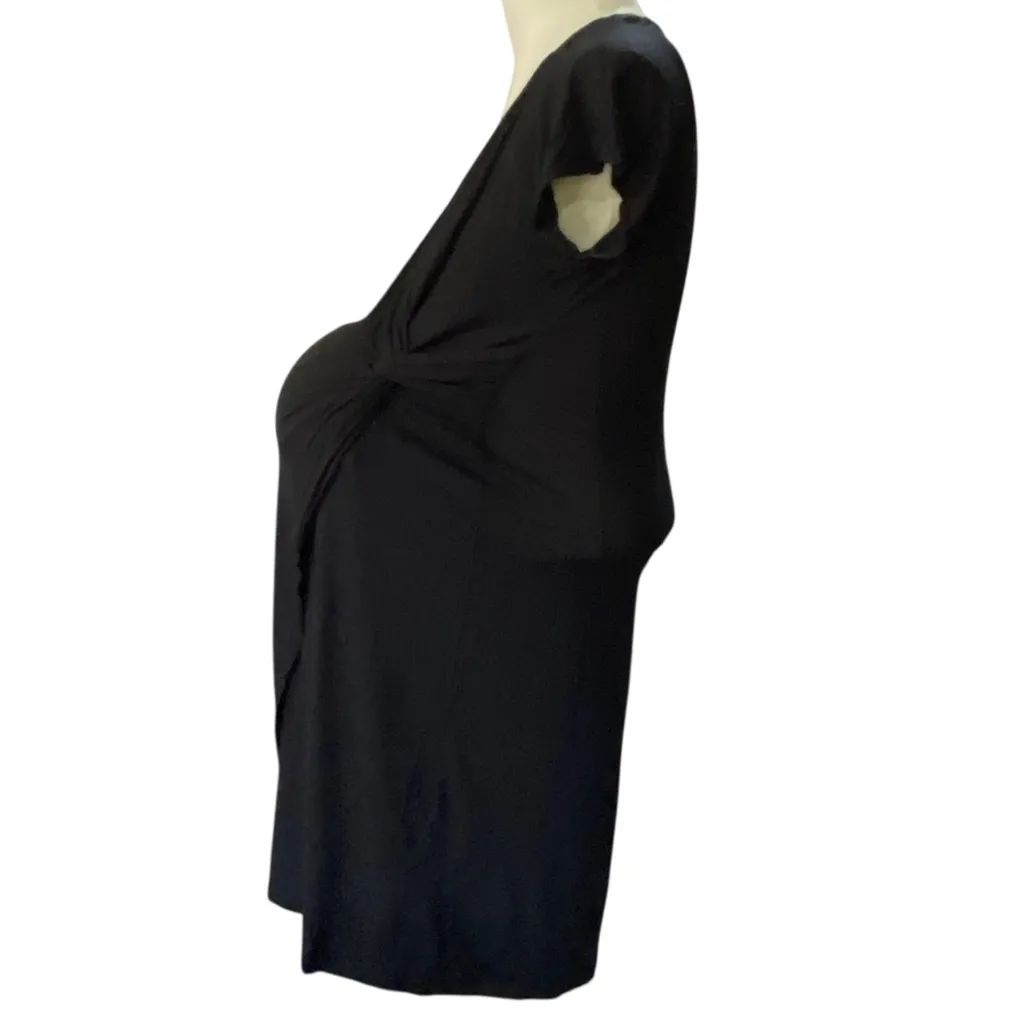 Seraphine Black Maternity & Nursing Wrap Dress Size 6 - Image 3