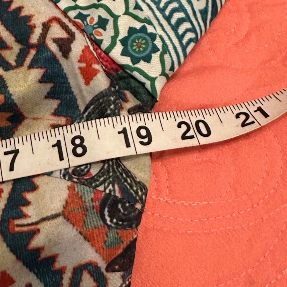 Geo And Floral Print Flutter Sleeve Tie Side Wrap Dress Size Large - Image 8