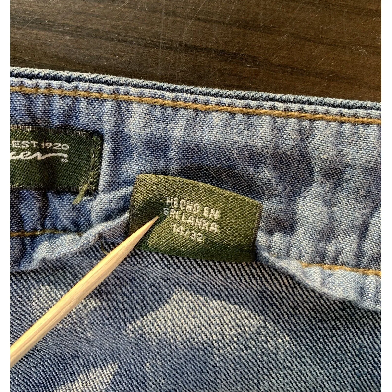 Eddie Bauer Straight Leg Jeans‎ Womens 14 37x31 Stretch Medium Wash Minimalist - Image 6