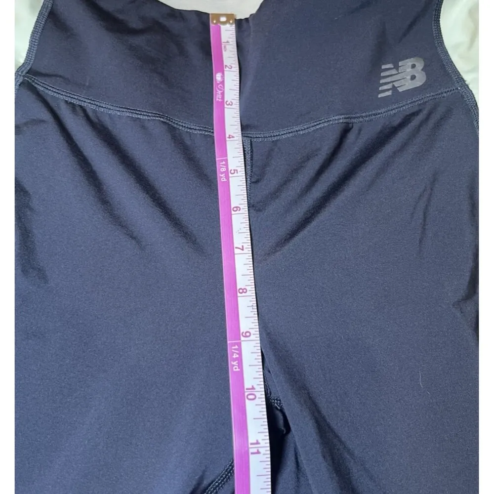 New Balance Dry Cropped Leggings Womens Size Medium Blue Green Sheer Athletic NB - Image 8