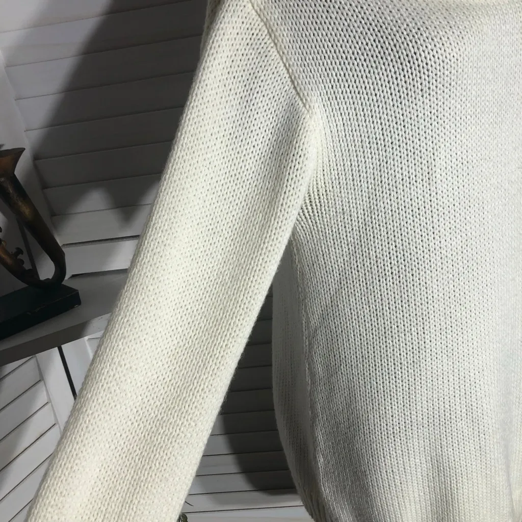 Poof! On The Road oversized Sweater Dress Cowl Neck Open Back Bow Cream sz S - Image 7