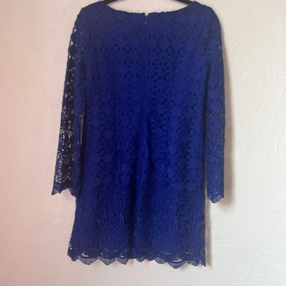 Adrianna Papell blue lace dress size 4 - Image 8