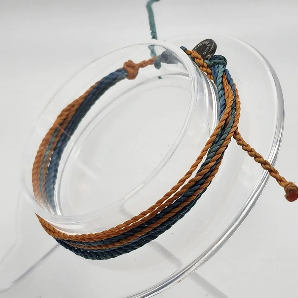 Pura Vida Blue & Orange Adjustable String Bracelet - Image 3