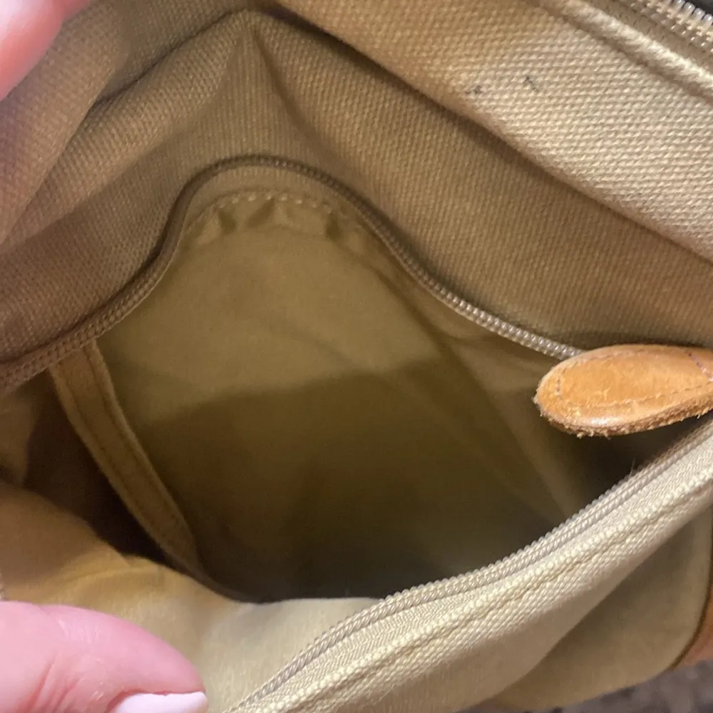 L.L. Bean Canvas and Leather trim Crossbody bag Tan - Image 5