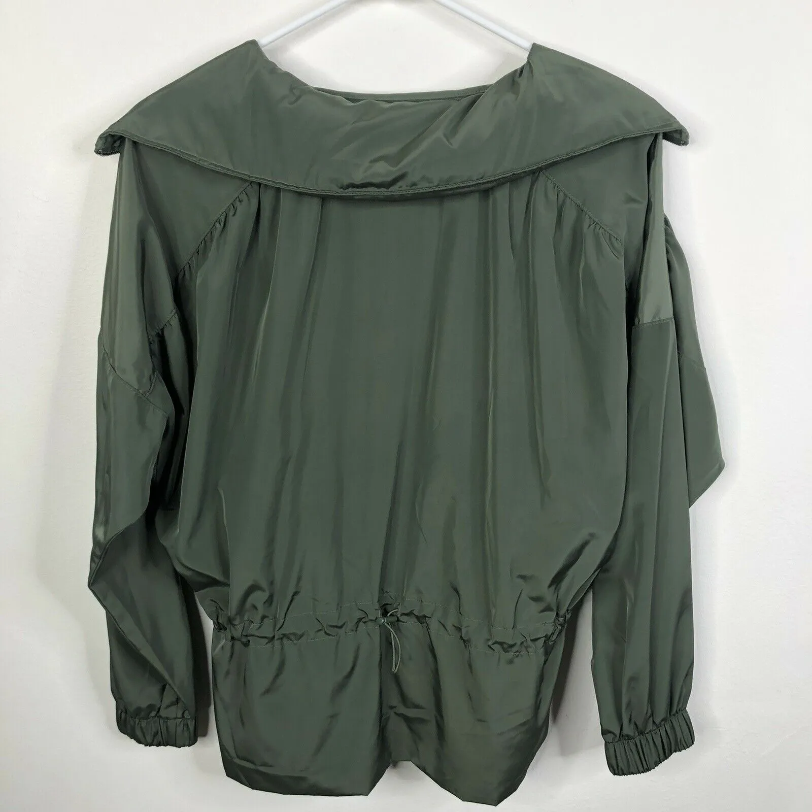 NEW CALIA by Carrie Underwood Anywhere Woven Ruched Jacket Olive Thyme Size XS Green - Image 9