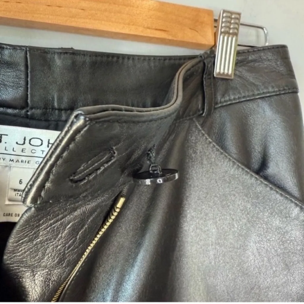 St. John Leather Pants Size 6 - Image 10