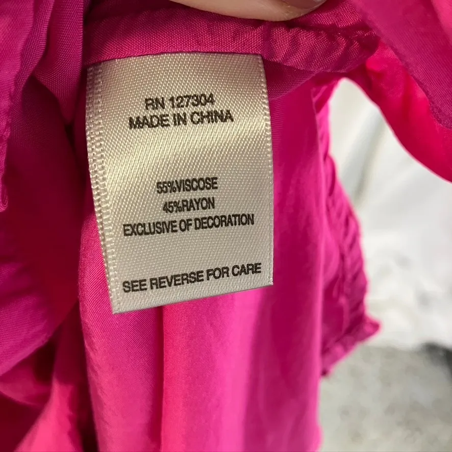 John Mark Women's Medium Button Up Embroidered‎ Tunic Top Pink Blouse Boho Chic - Image 13