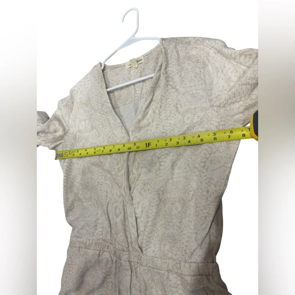 Cloth & Stone Dahl Romper Anthropologie snake print linen blend size small - Image 13